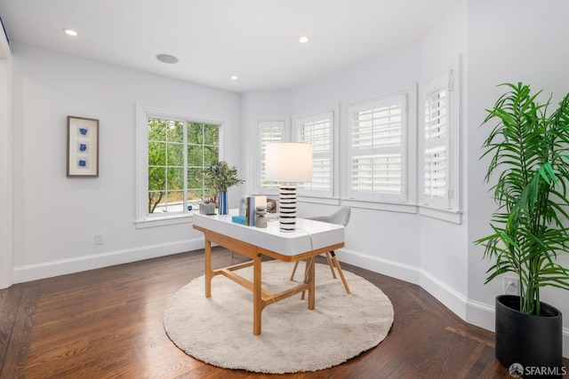 192 Yerba Buena Ave, San Francisco, CA 94127 - office area featuring baseboards, wood finished floors, and recessed lighting