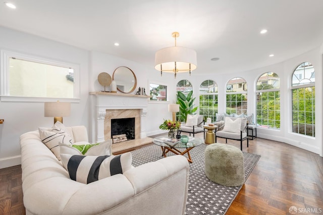 192 Yerba Buena Ave, San Francisco, CA 94127 - living area with recessed lighting, baseboards, and a high end fireplace