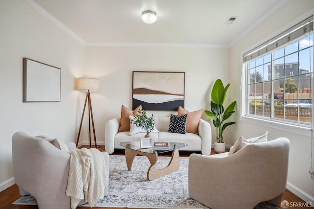 212 Kavanaugh Way, Pacifica, CA 94044 - living area featuring ornamental molding and wood finished floors