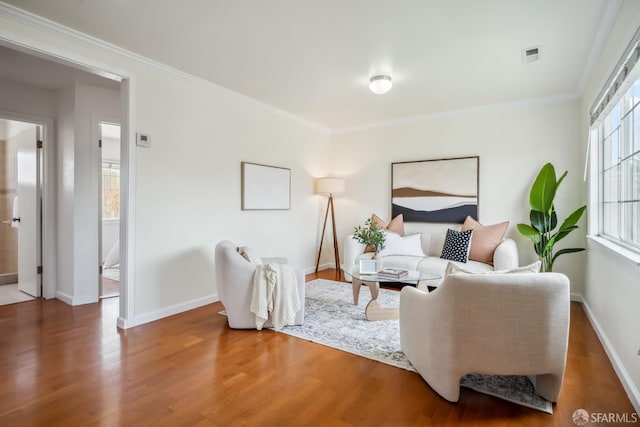 212 Kavanaugh Way, Pacifica, CA 94044 - living room featuring wood finished floors and ornamental molding