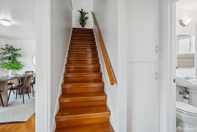 212 Kavanaugh Way, Pacifica, CA 94044 - staircase with wood finished floors