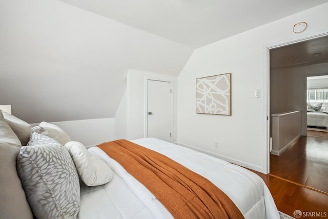 212 Kavanaugh Way, Pacifica, CA 94044 - bedroom with vaulted ceiling and wood finished floors