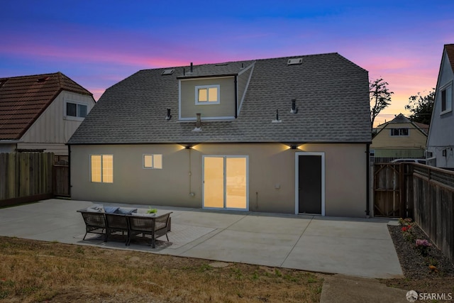 212 Kavanaugh Way, Pacifica, CA 94044 - back of house featuring a shingled roof, a fenced backyard, a patio area, and stucco siding