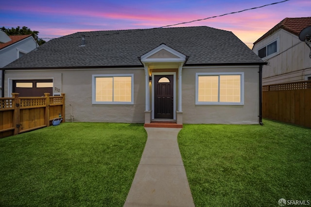 212 Kavanaugh Way, Pacifica, CA 94044 - view of front facade with roof with shingles, a fenced backyard, and stucco siding
