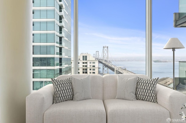 425 1st St Unit 2007, San Francisco, CA 95105 - balcony featuring a water view and an outdoor hangout area