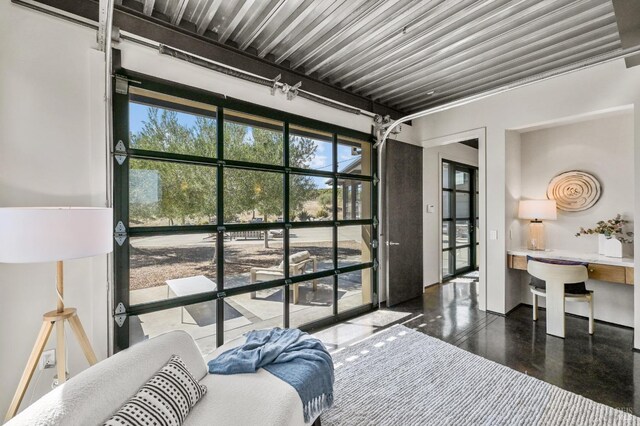 bedroom with concrete flooring