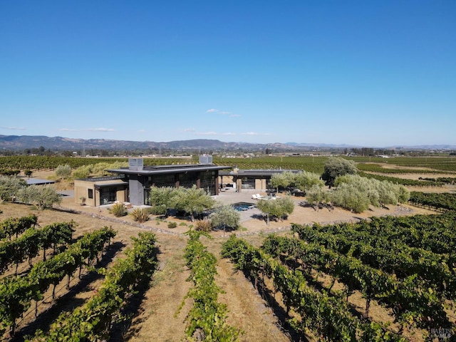 aerial view with a rural view and a mountain view
