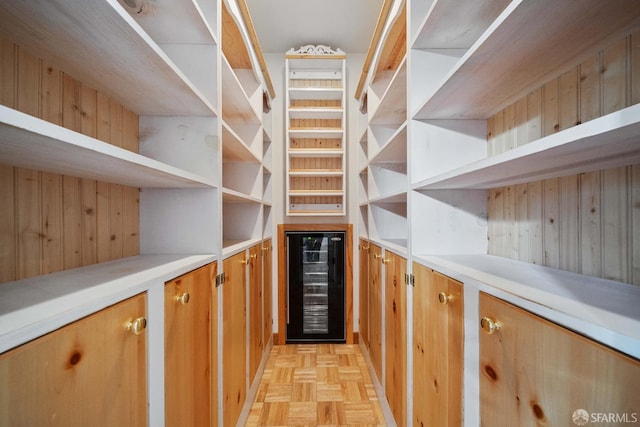 pantry featuring beverage cooler