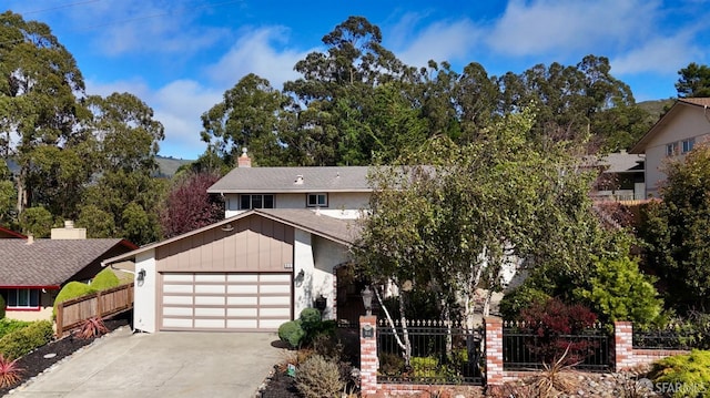 view of front of home with a garage