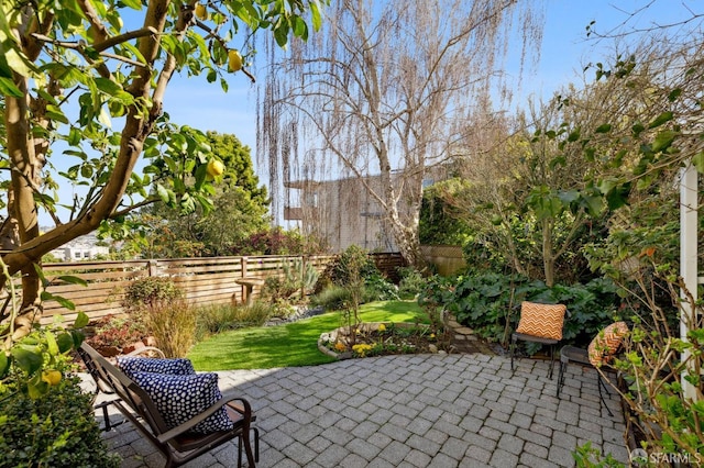 view of patio with a fenced backyard