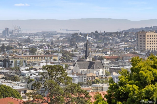 city view with a mountain view