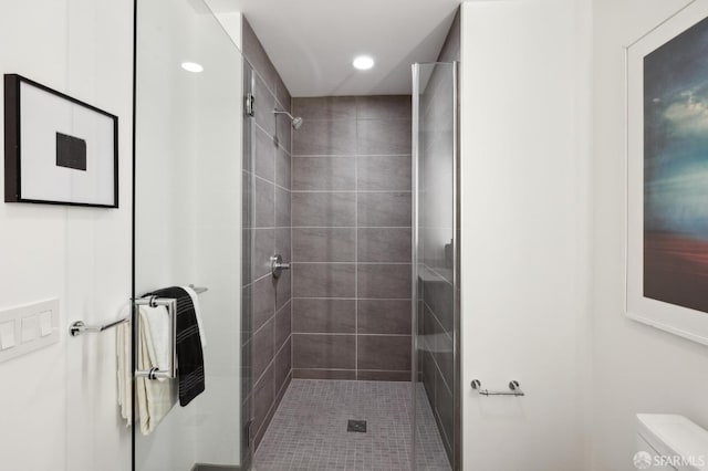 338 Main St Unit Ph36B, San Francisco, CA 94105 - bathroom with toilet, a shower stall, and recessed lighting