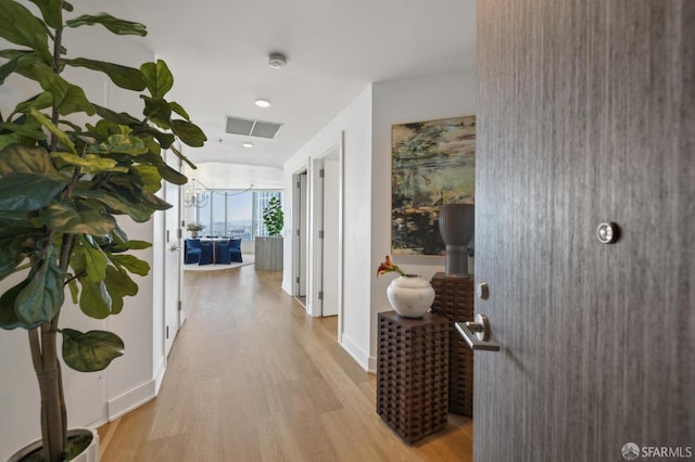 338 Main St Unit Ph36B, San Francisco, CA 94105 - corridor with light wood finished floors, baseboards, and recessed lighting