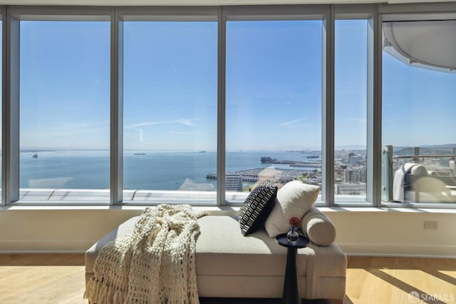 338 Main St Unit Ph36B, San Francisco, CA 94105 - living area featuring wood finished floors and a water view