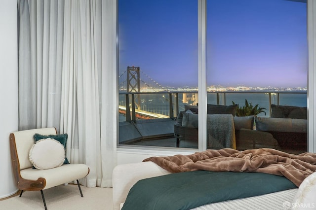 338 Main St Unit Ph36B, San Francisco, CA 94105 - bedroom featuring a water view and carpet floors