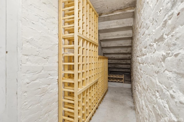 wine cellar with concrete flooring