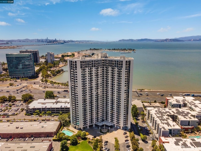 6363 Christie Ave Unit 1823, Emeryville, CA 94608 - drone / aerial view with a city view and a water view