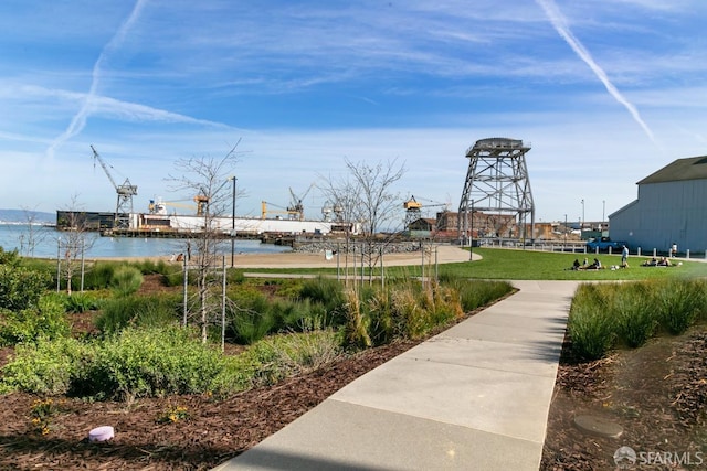 view of home's community featuring a water view