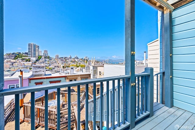 balcony with a view of city