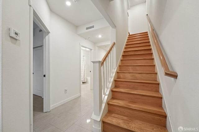 104 Diamond Cove Ter, San Francisco, CA 94134 - staircase featuring tile patterned flooring and recessed lighting