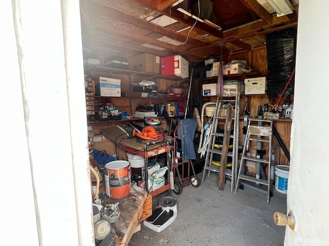 view of storage area