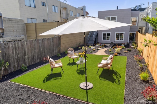 682 37th Ave, San Francisco, CA 94121 - back of property featuring stairway and a fenced backyard