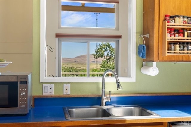 66 Bridge Rd, Novato, CA 94945 - kitchen with stainless steel microwave, a sink, and dishwashing machine