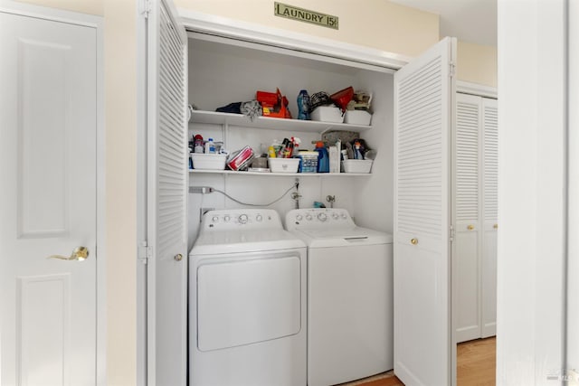 66 Bridge Rd, Novato, CA 94945 - washroom featuring washer and dryer and light wood-type flooring