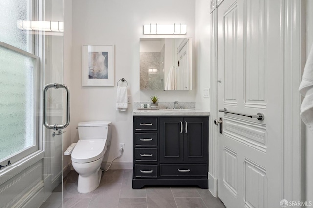3511 23rd St Unit 1, San Francisco, CA 94110 - full bath with vanity, tile patterned flooring, and a shower