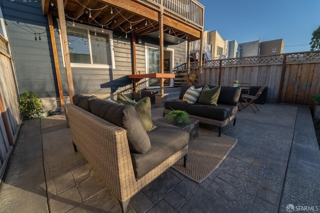 view of patio / terrace featuring outdoor lounge area