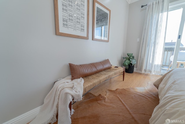 sitting room with hardwood / wood-style floors