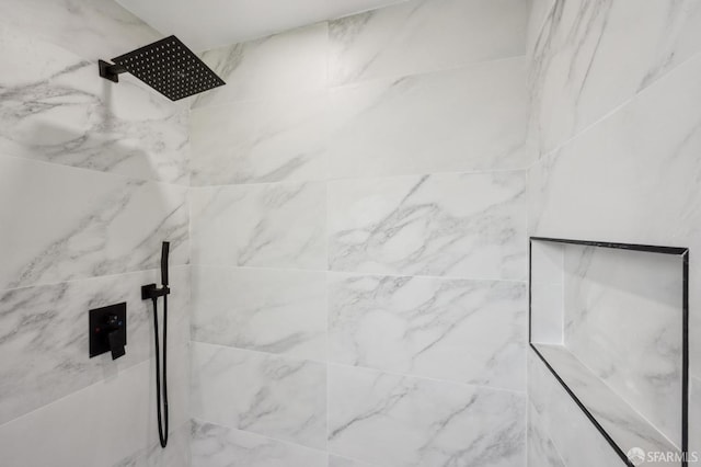 interior details with tiled shower