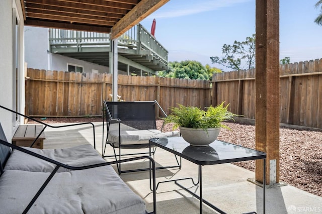 view of patio / terrace featuring a fenced backyard