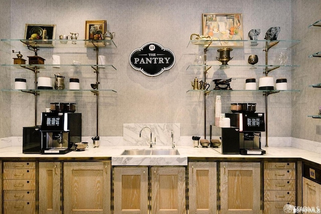 bar featuring a sink