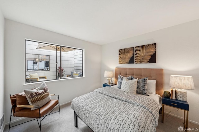 view of carpeted bedroom