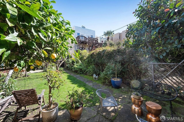 view of yard with fence