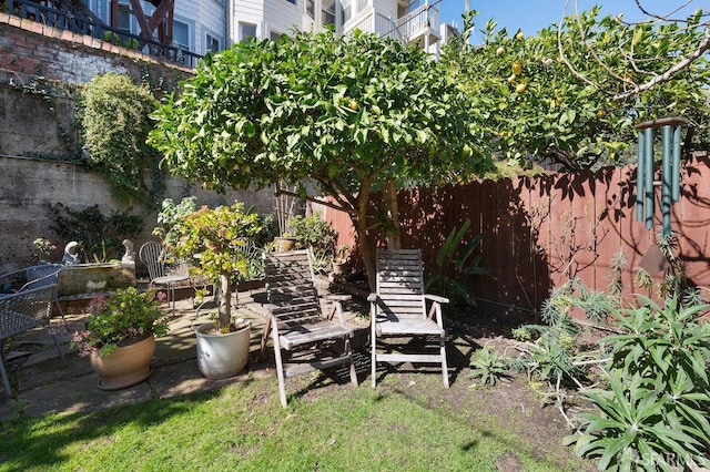 view of yard with fence