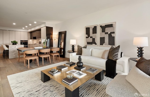 living room featuring light hardwood / wood-style floors