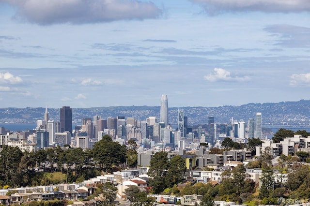 view of city featuring a mountain view