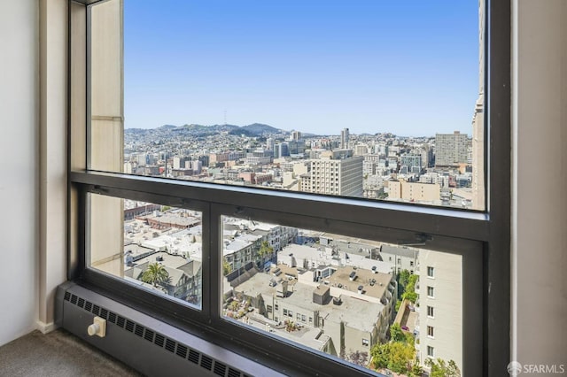 balcony featuring a mountain view