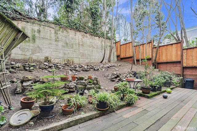 view of patio featuring a deck