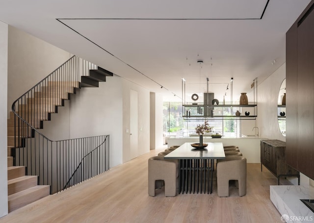 dining area featuring light hardwood / wood-style flooring