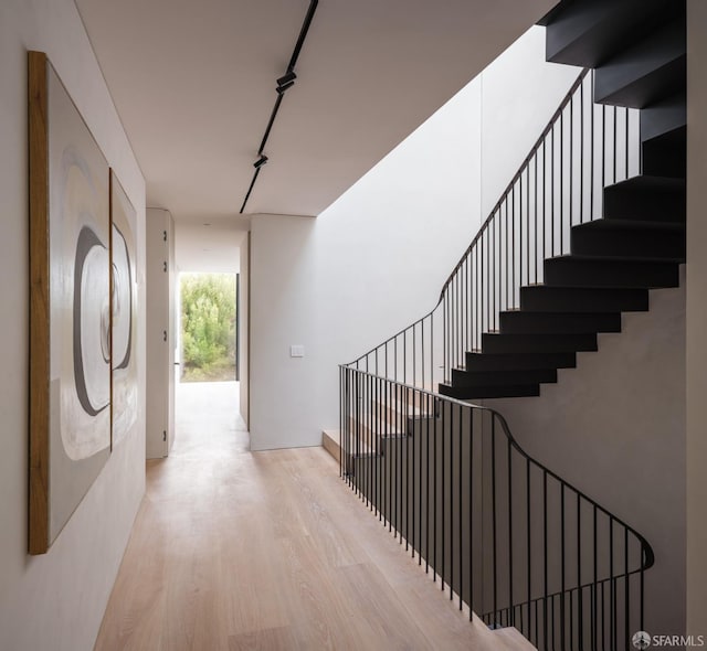 interior space with hardwood / wood-style floors