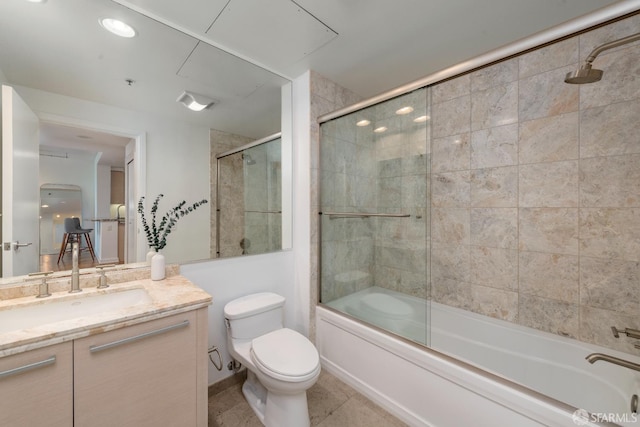 425 1st St Unit 3301, San Francisco, CA 94105 - bathroom featuring vanity, bath / shower combo with glass door, and tile patterned floors