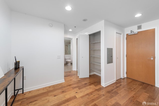 425 1st St Unit 3301, San Francisco, CA 94105 - unfurnished bedroom featuring light wood-style floors, recessed lighting, multiple closets, and electric panel