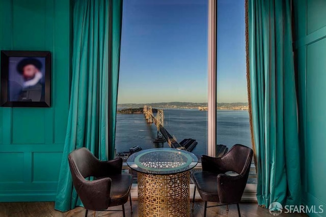 425 1st St Unit 3301, San Francisco, CA 94105 - dining room with a water view and wood finished floors