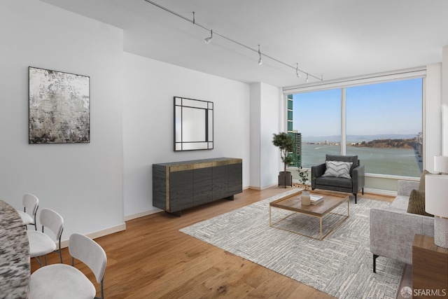 425 1st St Unit 3301, San Francisco, CA 94105 - living room featuring track lighting and wood finished floors