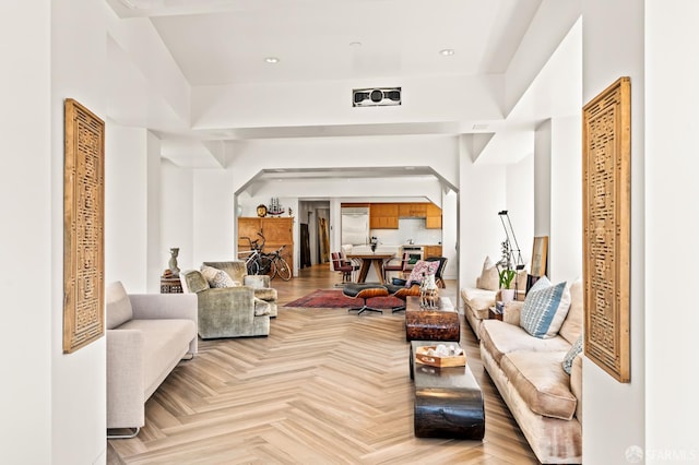 1615 Broadway Unit 5, Oakland, CA 94612 - living area featuring arched walkways and recessed lighting