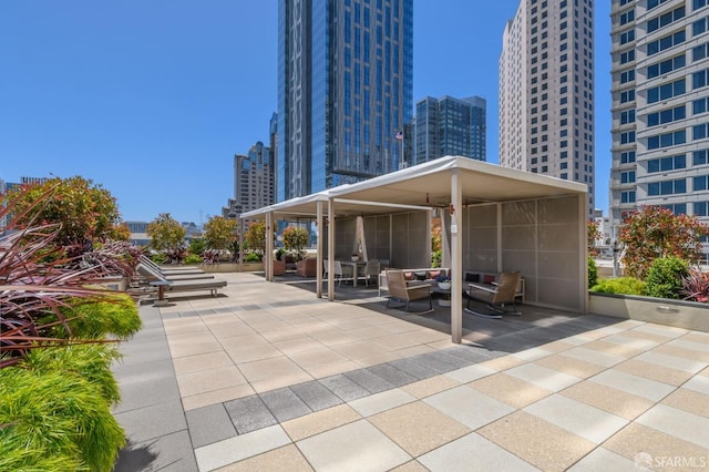 view of patio / terrace featuring an outdoor living space