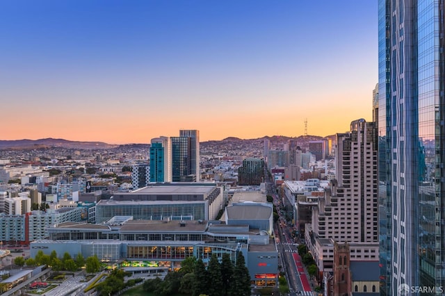 view of city featuring a mountain view